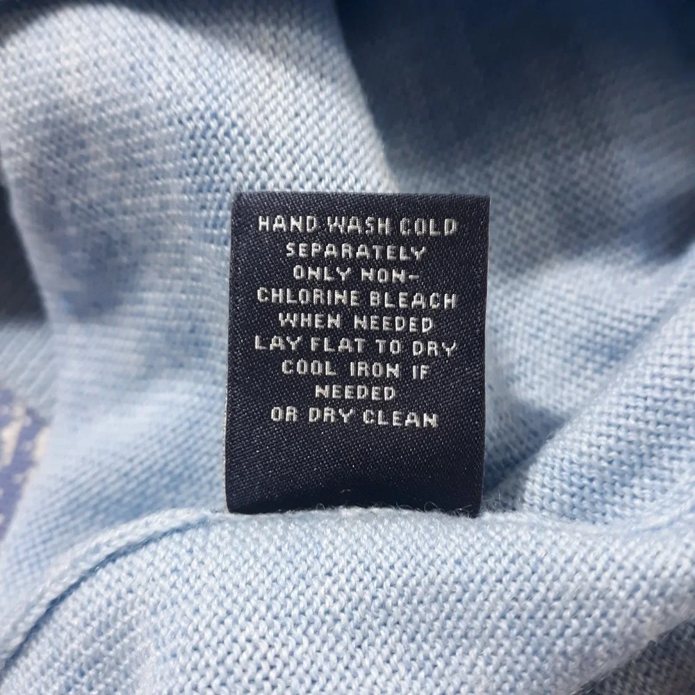 Hart Schaffner Marx Merino Wool Sweater Mens 2XL V-Neck Pullover Light Blue NEW